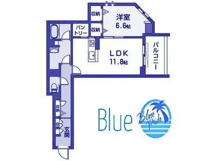 プラッツ長後(1LDK/2階)の間取り写真