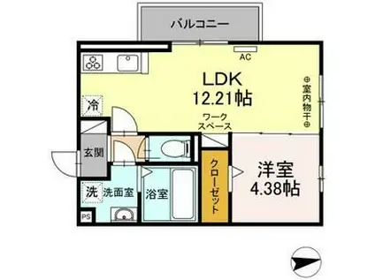 SUN QUEST(1LDK/3階)の間取り写真