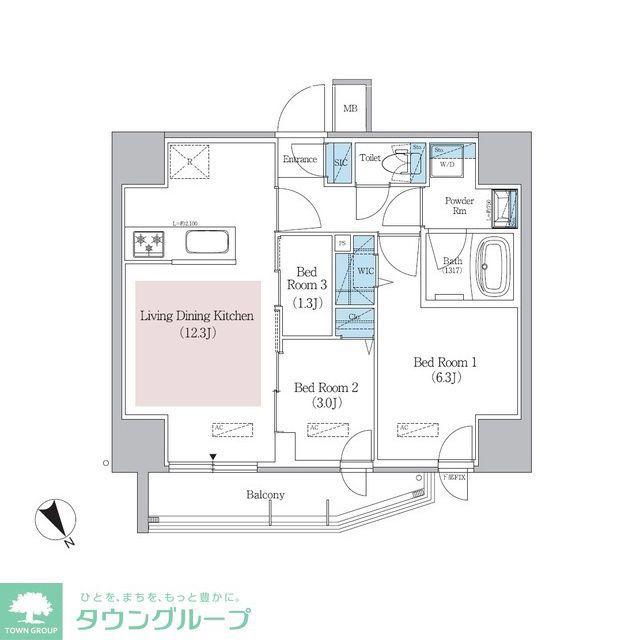 アーバネックス浅草橋フロント(3LDK/10階)の間取り写真