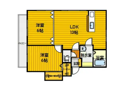 アートラフィーネD(2LDK/2階)の間取り写真