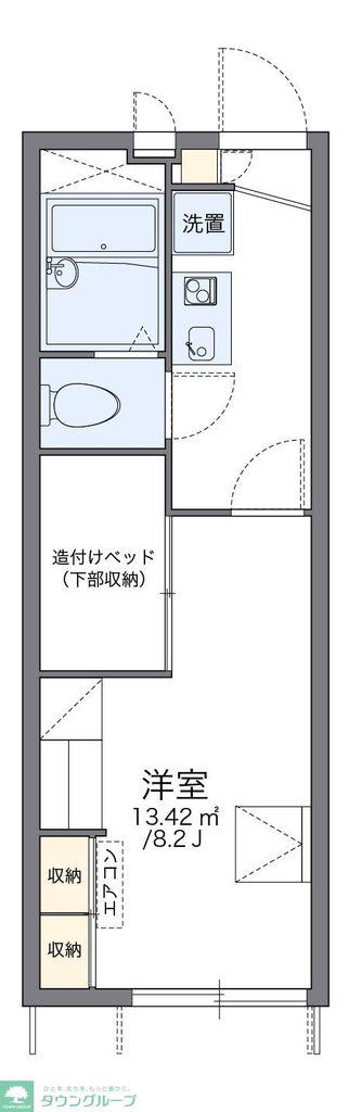 レオパレスサンピュア丸山(1K/1階)の間取り写真