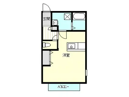 ヴィヴァーチェ(ワンルーム/1階)の間取り写真