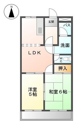 メモリアルコーポ II(2LDK/1階)の間取り写真