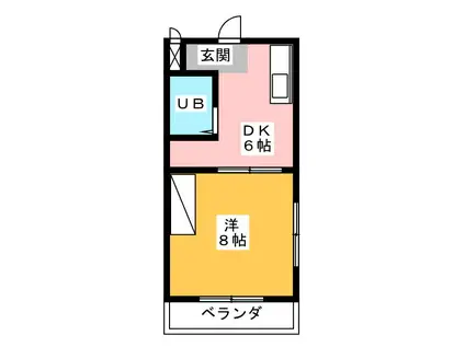 ライブ小島II(1DK/4階)の間取り写真