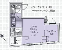EXAM本駒込(1LDK/2階)の間取り写真
