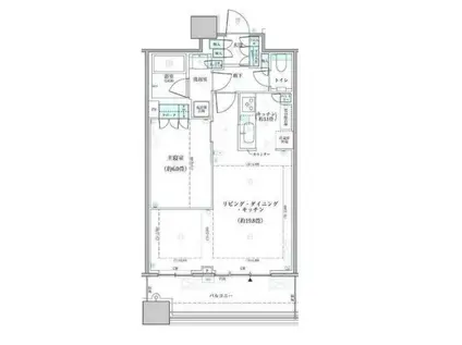 パークタワー勝どきサウス(1LDK/44階)の間取り写真