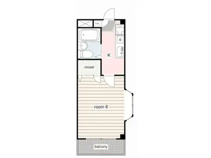 入間プレミアム(1K/3階)の間取り写真