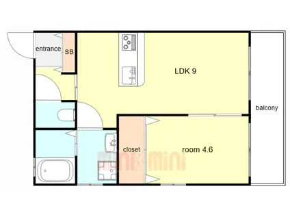 アリストコート明石・大久保(1LDK/2階)の間取り写真