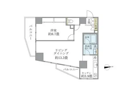ISM石神井公園(1LDK/2階)の間取り写真