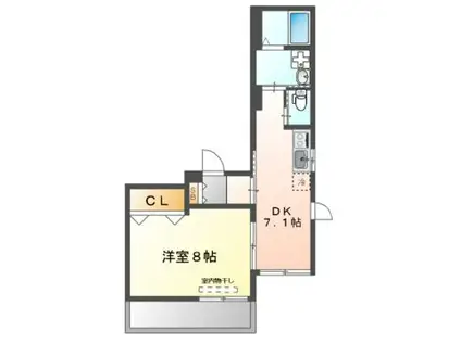 ソレイユ(1DK/2階)の間取り写真