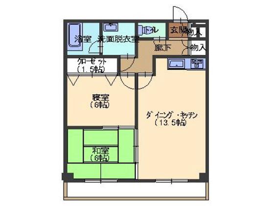 第3川崎ビル(2LDK/2階)の間取り写真
