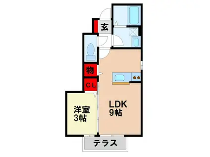 プレステージII(1LDK/1階)の間取り写真