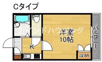 ハイツ五條(1K/4階)の間取り写真