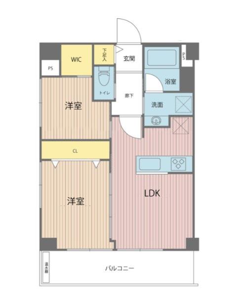マンション築地(2LDK/8階)の間取り写真