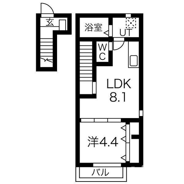 SOLEIL HINA V (1LDK/2階)の間取り写真