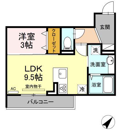 アネックス五番館(1LDK/3階)の間取り写真