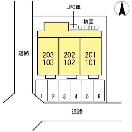 ベルデ東町(1DK/2階)の間取り写真