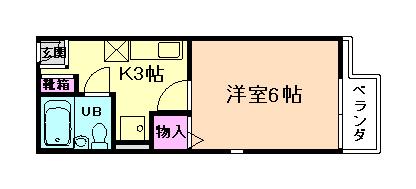メゾン室町(1K/1階)の間取り写真