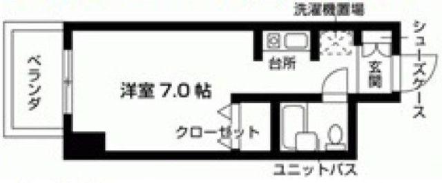 宮前平ハイツ(ワンルーム/4階)の間取り写真