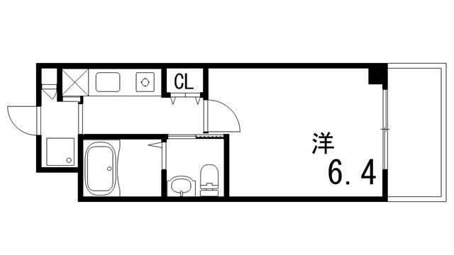 ラディウス森南(1K/2階)の間取り写真