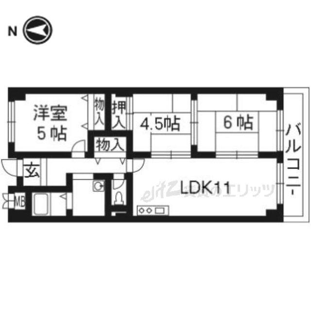 スペースプラザI(3LDK/5階)の間取り写真