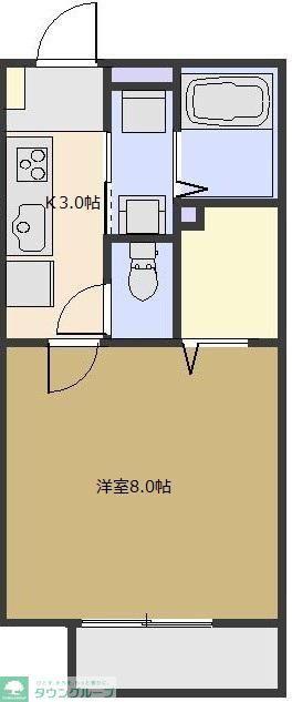 日新花崎ビレッジC(1K/1階)の間取り写真