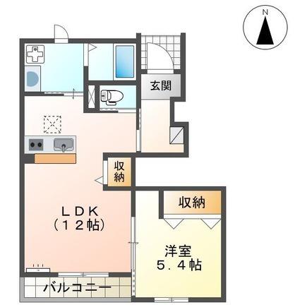 ドルチェ ヴィータ(1LDK/1階)の間取り写真