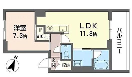 シャーメゾン牟礼(1LDK/2階)の間取り写真