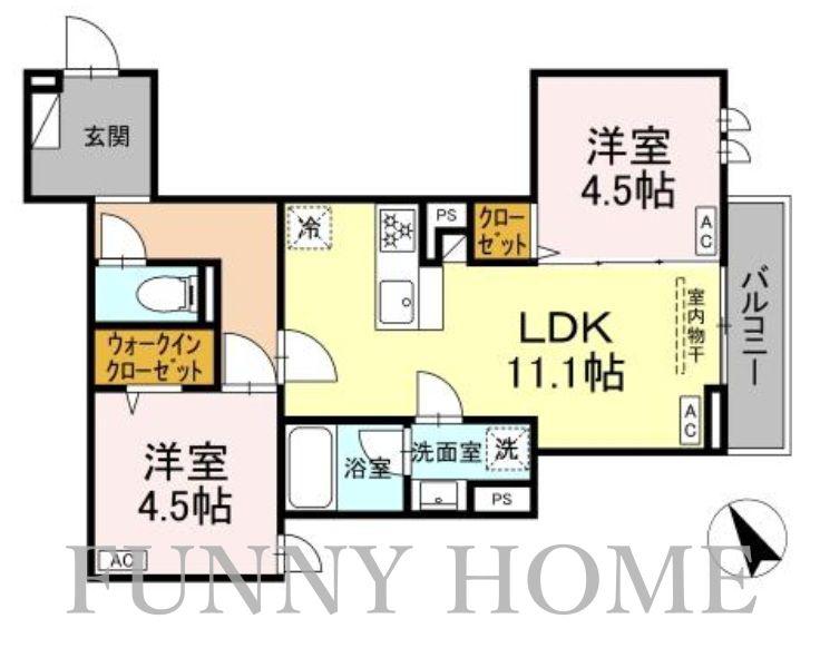 セレスティア桜上水(2LDK/3階)の間取り写真