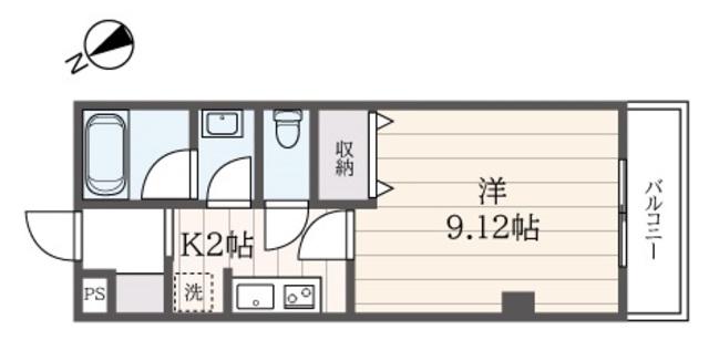 パワーク唐木田(1K/3階)の間取り写真