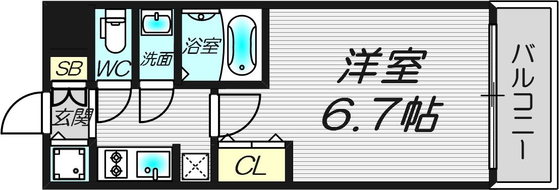S-RESIDENCE都島LUX(1K/10階)の間取り写真