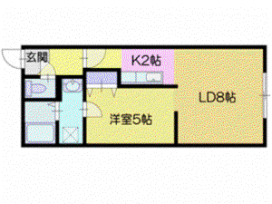 ペーニャ新札幌(1LDK/4階)の間取り写真