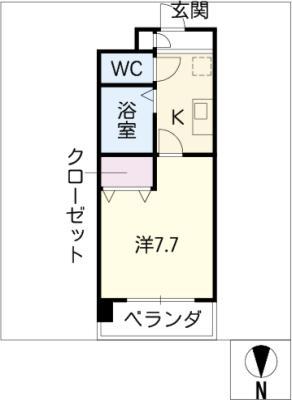 ユーステージ栄(1K/3階)の間取り写真