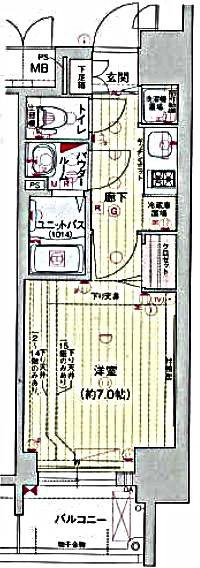 プレサンス丸の内レジデンスIII(1K/3階)の間取り写真