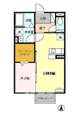 KSハイムII(1LDK/2階)の間取り写真