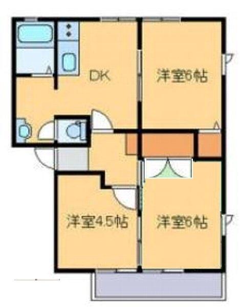 マイム井上D(3DK/2階)の間取り写真