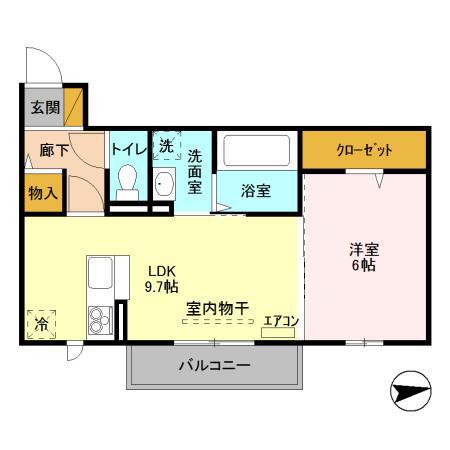 ALWAYSFRIENDLY学園南(1LDK/2階)の間取り写真