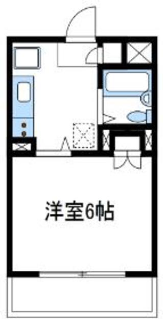 ヴィラパピヨン(1K/2階)の間取り写真