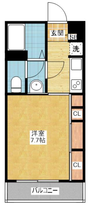 リブリ・金山(1K/2階)の間取り写真