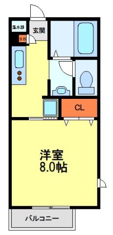 LMレジデンス(1K/2階)の間取り写真