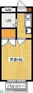 コーネル東大宮(1K/2階)の間取り写真