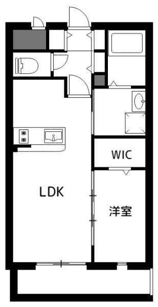 アーベイン松山(1LDK/3階)の間取り写真
