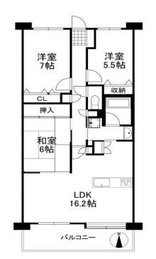 コート北野田サウスヒルズ(3LDK/4階)の間取り写真