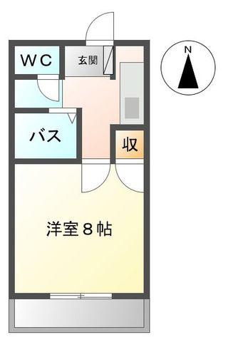 ポニーY&K(1K/2階)の間取り写真