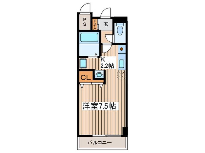 PRIMROSE・M壱番館(ワンルーム/1階)の間取り写真