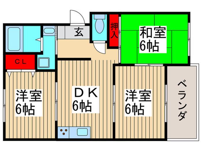 ハイムみやぼり(3DK/1階)の間取り写真