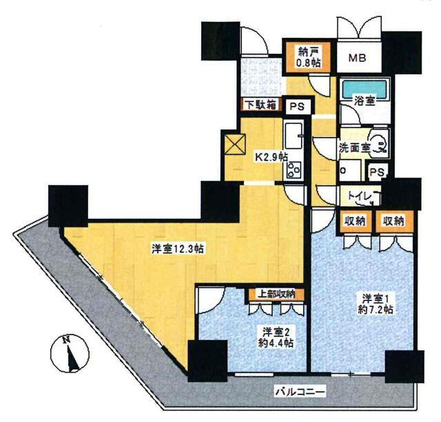 パークタワー台原(2SLDK/21階)の間取り写真