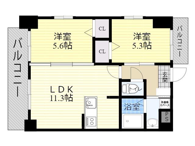 ジェットタワーズベイサイド(2LDK/8階)の間取り写真