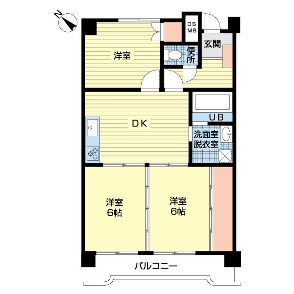 泉屋第2ビル(3DK/5階)の間取り写真