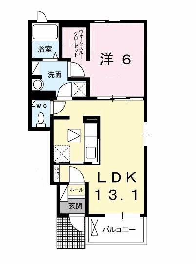 エスポワール III(1LDK/1階)の間取り写真